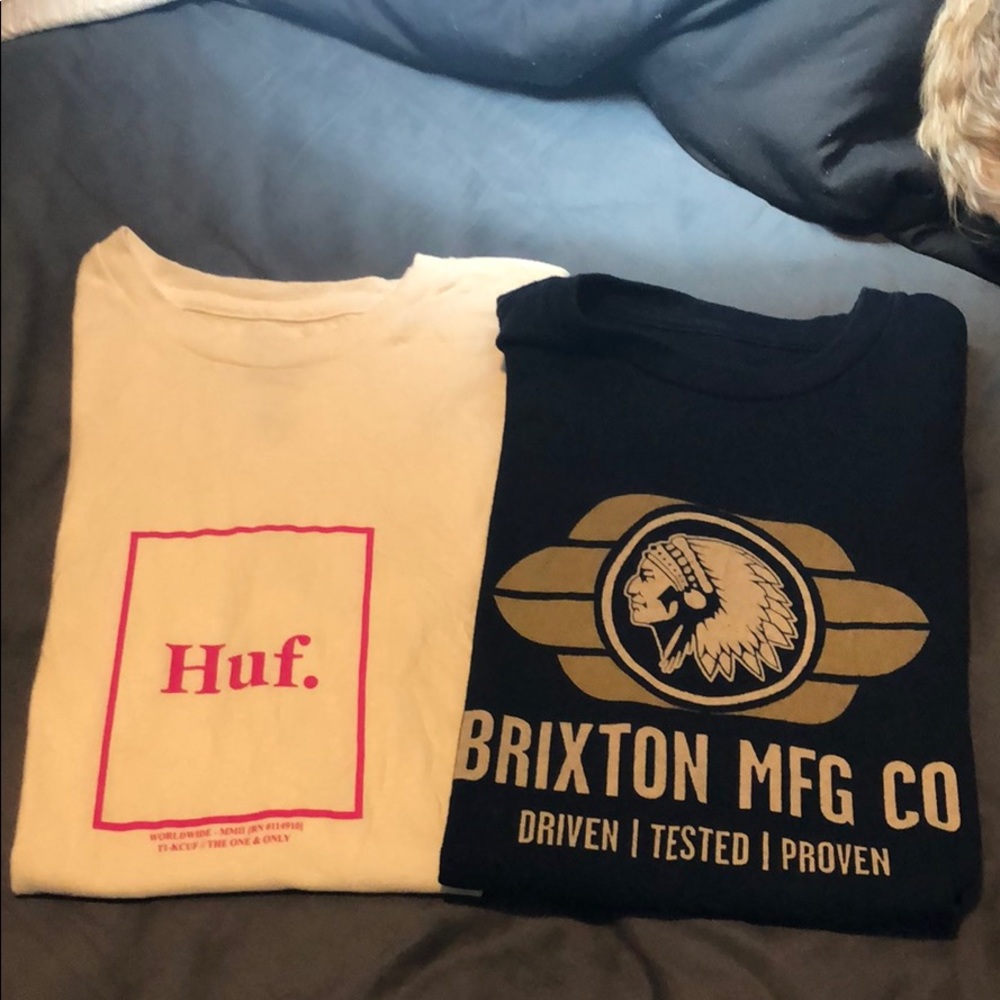 HUF and Brixton shirts